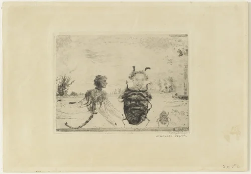 Peculiar Insects, state V by James Ensor, print, 1888