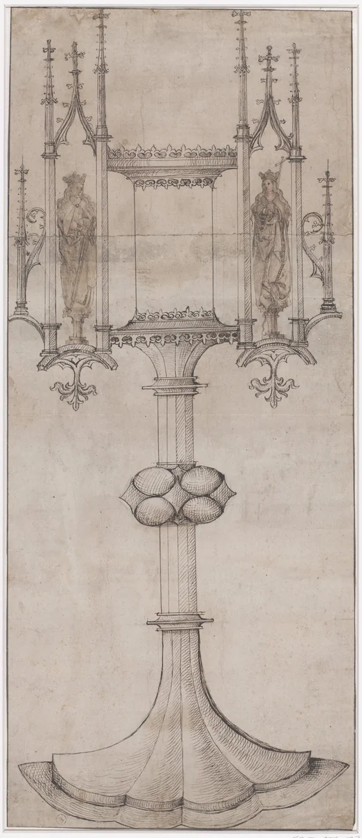 Ontwerp voor een monstrans by Unknown, drawing, 1475-1499
