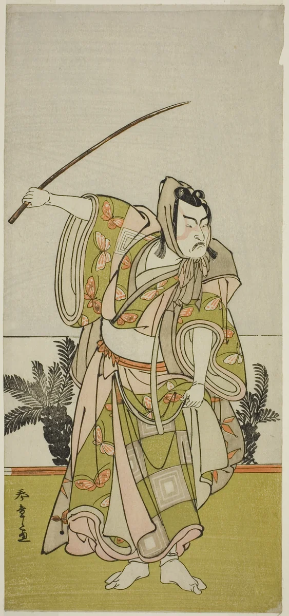 The Actor Ichikawa Danzo IV as Soga no Goro Tokimune in the Play Chigo Suzuri Aoyagi Soga, Performed at the Nakamura Theater in the First Month, 1777 by Katsukawa Shunsho (勝川 春章), print, 1772-1782