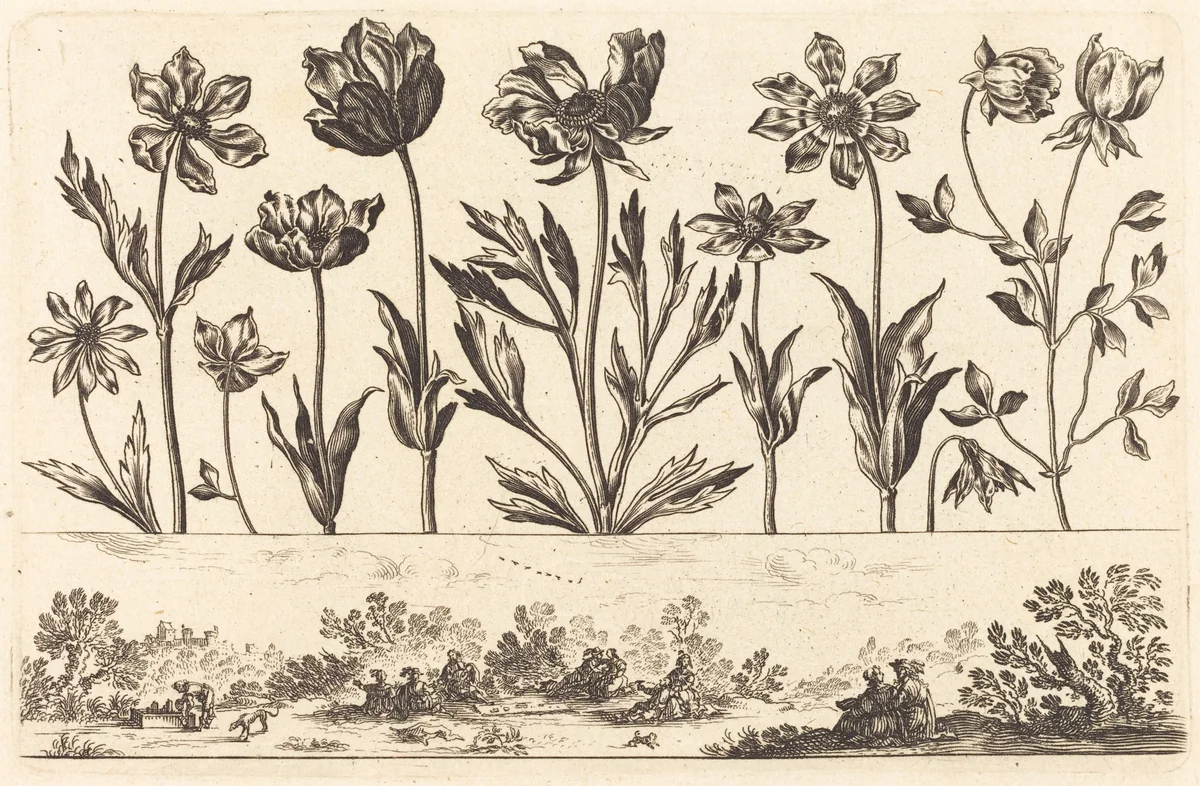 Flower Print no.1 by Nicolas Cochin, print, 1645