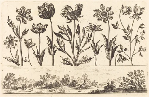 Flower Print no.1 by Nicolas Cochin, print, 1645