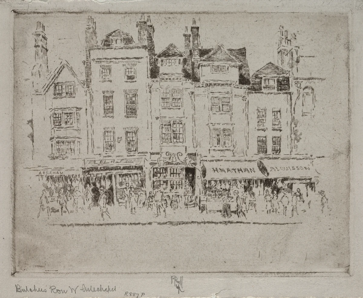 Butcher's Row, Whitechapel by Joseph Pennell, print, 1904