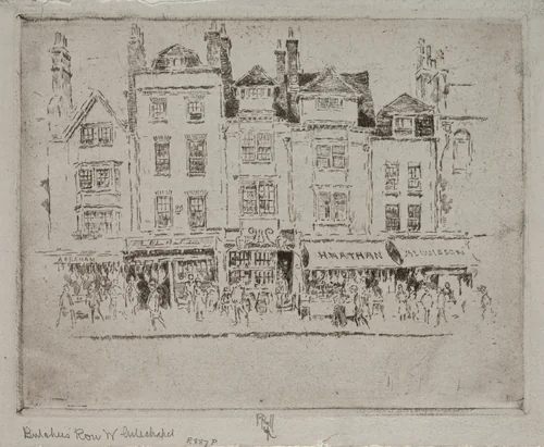 Butcher's Row, Whitechapel by Joseph Pennell, print, 1904