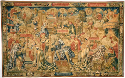 The Twelve Ages of a Man: The Last Three Ages (54-72), or Winter by Bernard van Orley, textile, 1510-1520