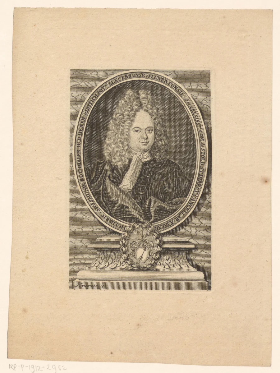 Portret van Huldrich Sigmund Rothmaler by Johann Gottfried Krügner, print, 1694-1769