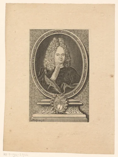 Portret van Huldrich Sigmund Rothmaler by Johann Gottfried Krügner, print, 1694-1769
