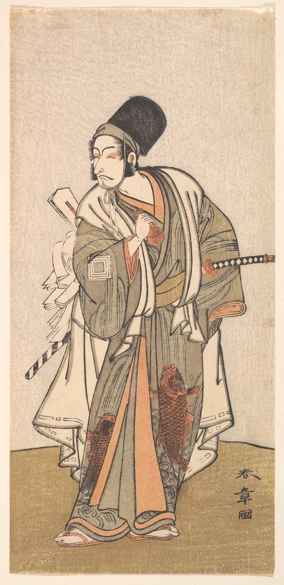 Standing figure of an actor of the Ichikawa family, probably Danjuro IV by Katsukawa Shunshô (勝川春章), print, 1726-1792