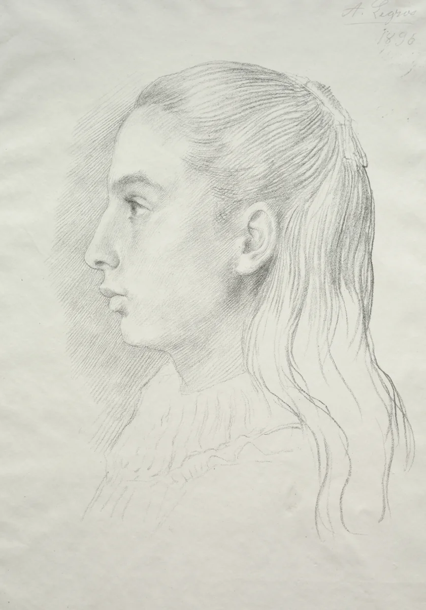 Portrait de Mlle. Nora E. Legros by Alphonse Legros, print, 1896