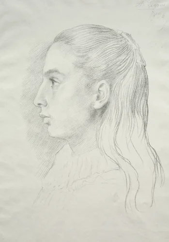 Portrait de Mlle. Nora E. Legros by Alphonse Legros, print, 1896