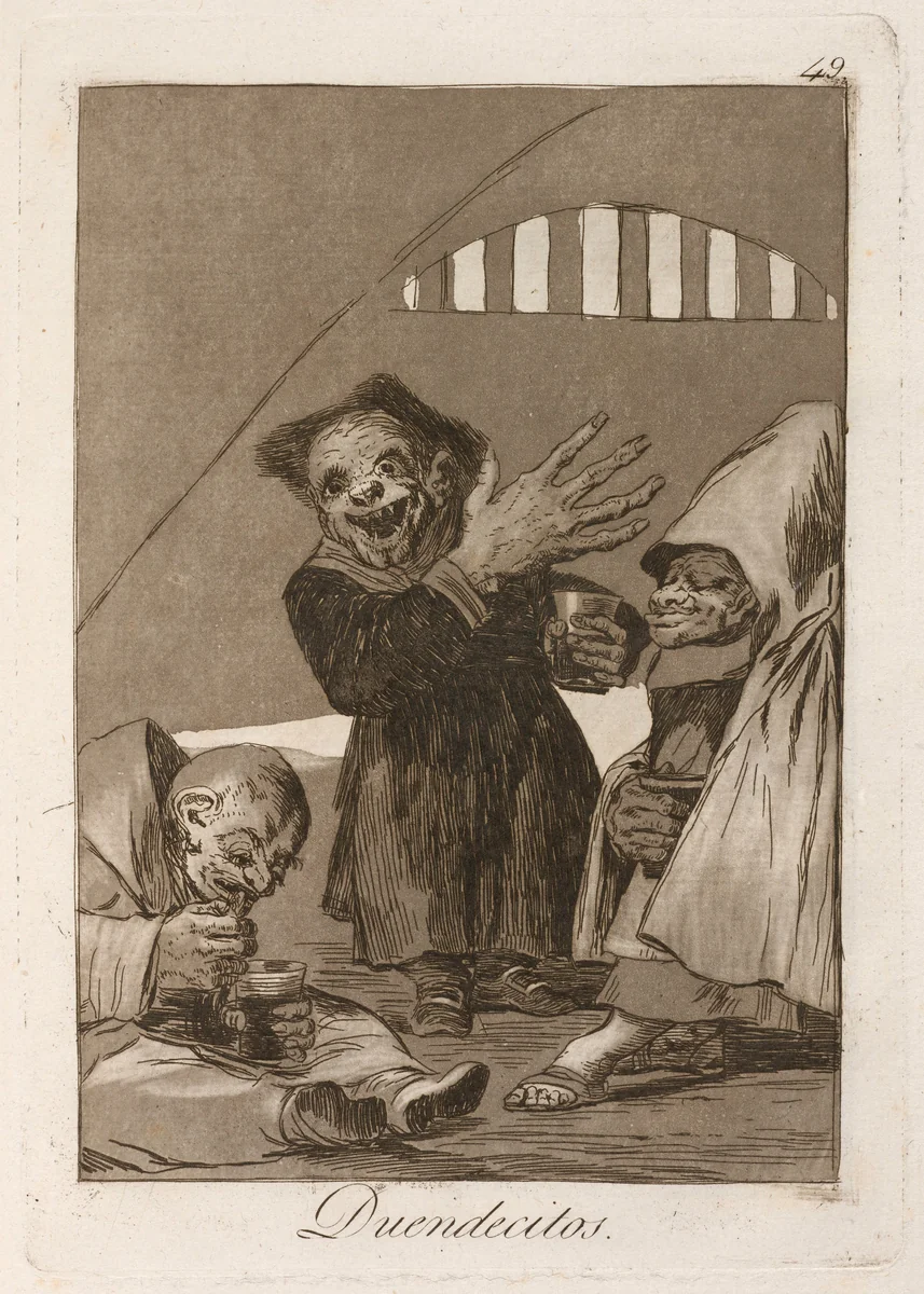Duendecitos (Hobgoblins) by Francisco Goya, print, 1799
