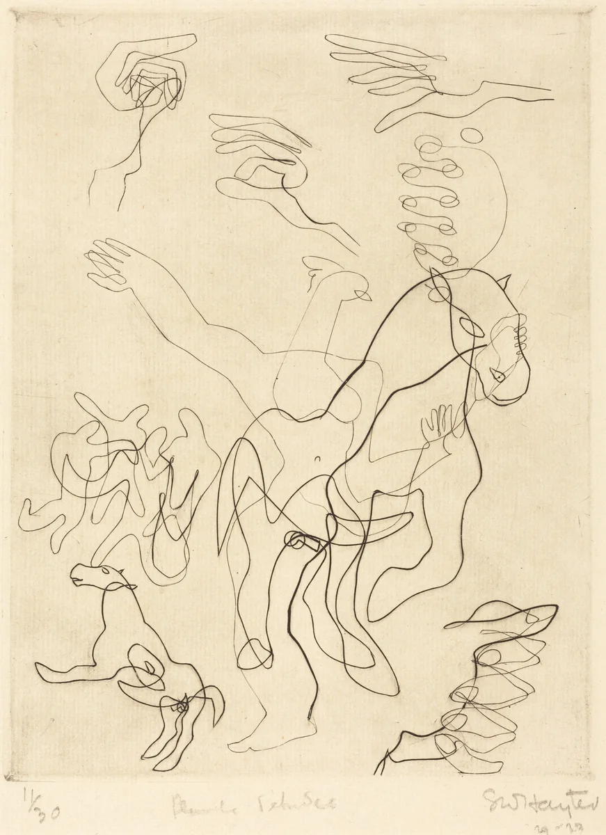 Planche d'études (Sketch Plate) by Stanley William Hayter, print, 1929-1932