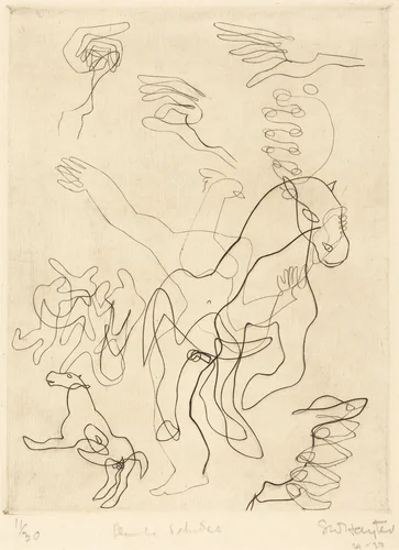 Planche d'études (Sketch Plate) by Stanley William Hayter, print, 1929-1932