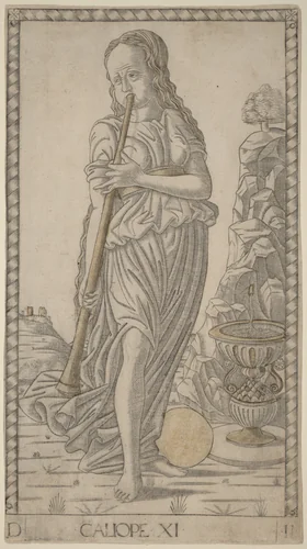 Caliope (Calliope) by Master of the E-Series Tarocchi, print, 1465