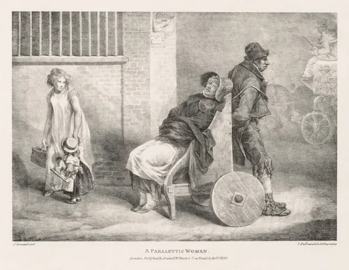 Various Subjects Drawn from Life and on Stone: A Paraleytic Woman by Théodore Géricault, print, 1821