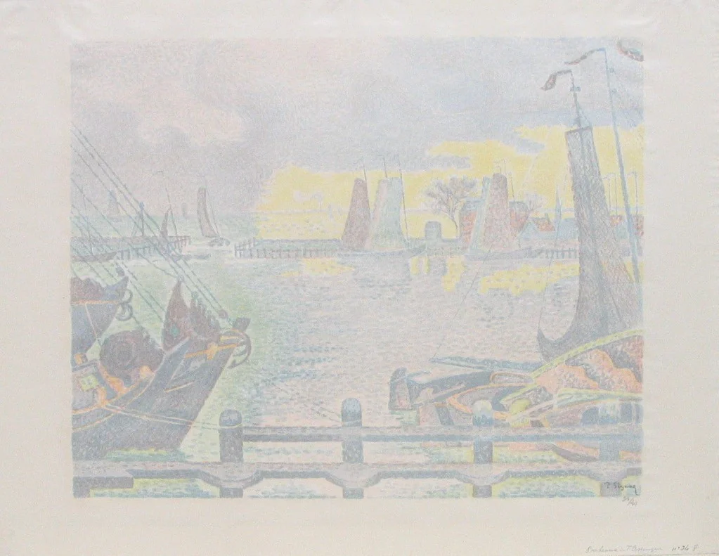 Boats at Flessingue by Paul Signac, print, 1895
