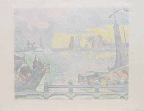 Boats at Flessingue by Paul Signac, print, 1895
