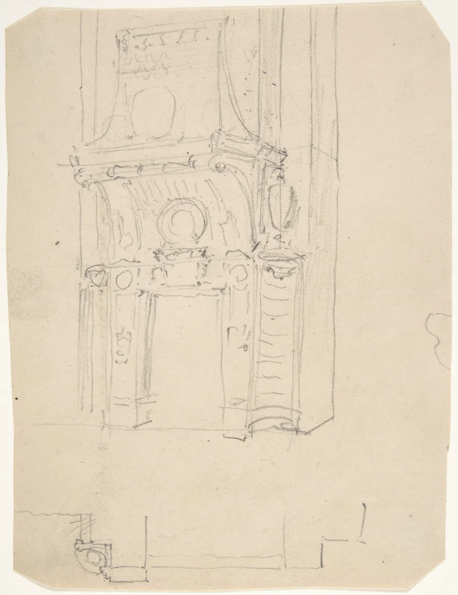 Fireplace Design by anonymous, drawing, 1800-1900