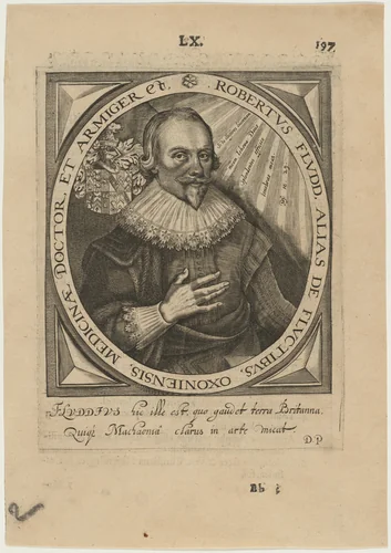 Dr. Robert Fludd, Physician and Rosicrucian by Unknown 19th Century, print, 1800-1899