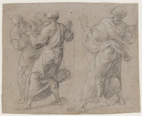 Studies of Figures by Antonio Busca, drawing, 1660-1670