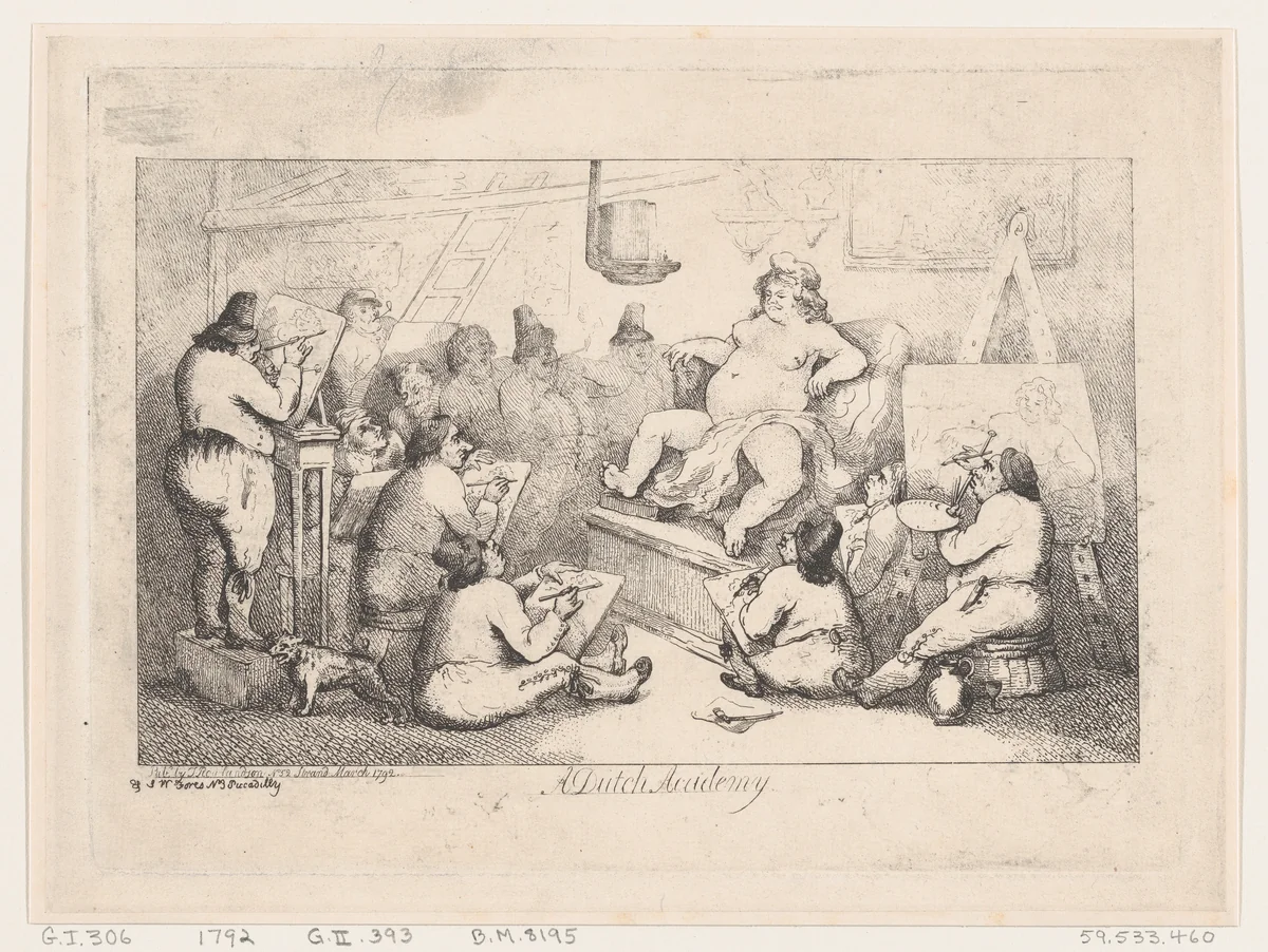 Dutch Academy by Thomas Rowlandson, print, 1792