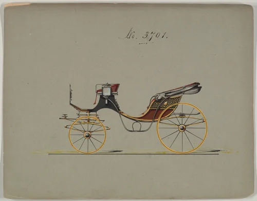 Design for Cabriolet or Victoria, no. 3701 by Brewster & Co., drawing, 1881
