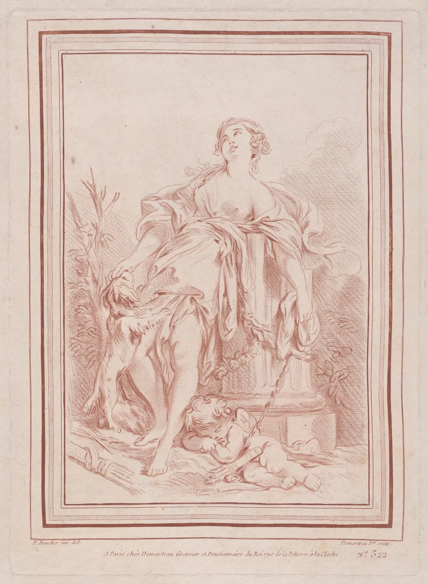 L'Amour enchaîné par l'Amitié by Gilles Demarteau, print, 1737-1776