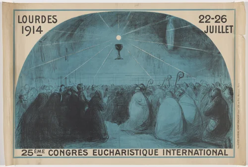 Lourdes, 1914, 25th International Eucharistic Congress by Jean-Louis Forain; Eugène Verneau; Henri Chachoin, print, 1914