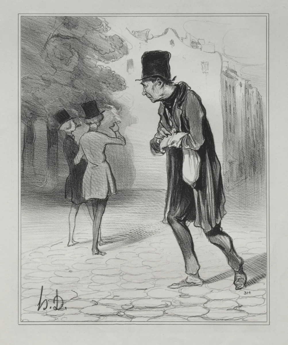 The Collector of Cigar Stubs by Honoré Daumier, print, 1841
