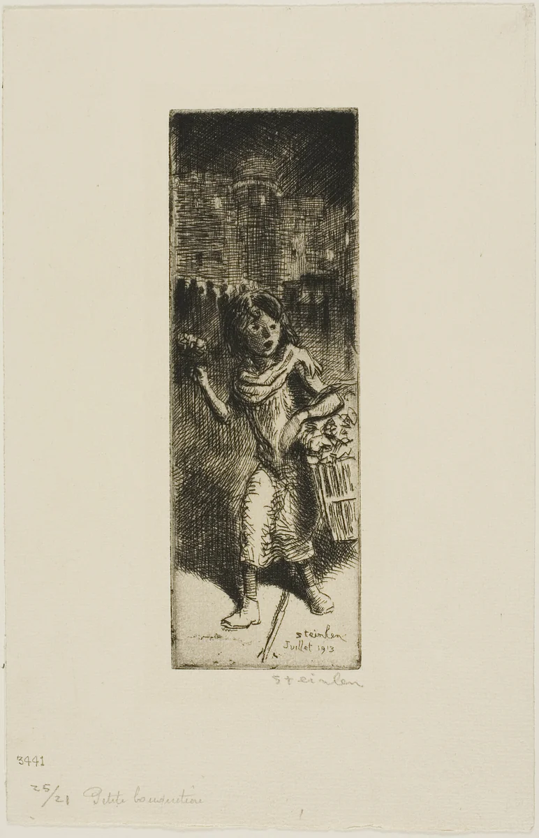 Little Flower Girl by Théophile Alexandre Steinlen, print, 1913