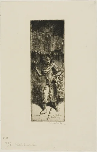 Little Flower Girl by Théophile Alexandre Steinlen, print, 1913