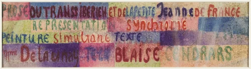 Announcement for La Prose du Transsibérien et de la Petite Jehanne de France by Sonia Delaunay, ephemera, 1913