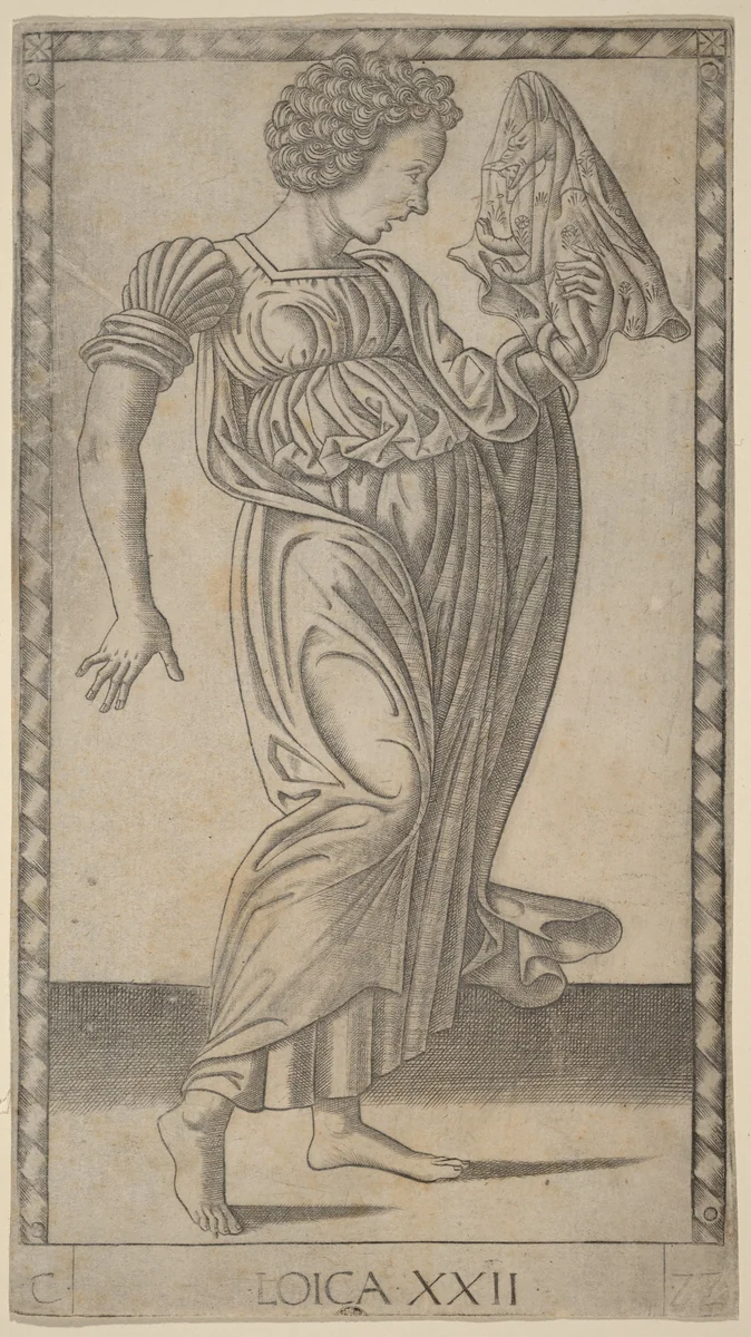Loica (Logic) by Master of the E-Series Tarocchi, print, 1465