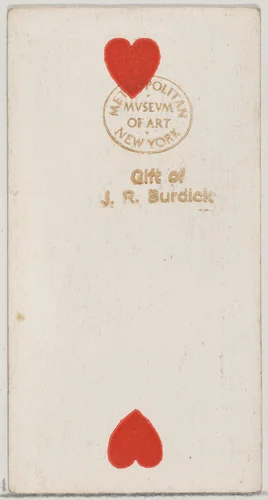 Two Hearts, from the Playing Cards series (N84) to promote Turkish Cross-Cut Cigarettes for W. Duke, Sons and Co. by W. Duke, Sons & Co., print, 1888