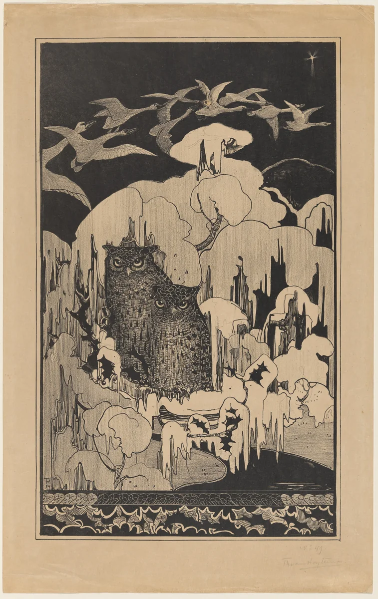Kerstnacht (Christmas Eve) by Theodoor van Hoijtema, print, 1894