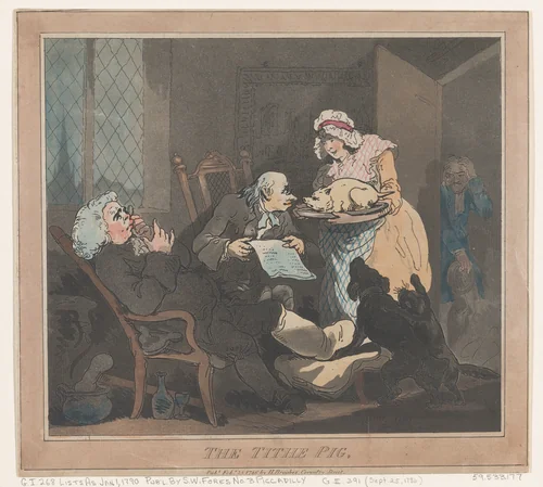 Tithe Pig by Thomas Rowlandson, print, 1786