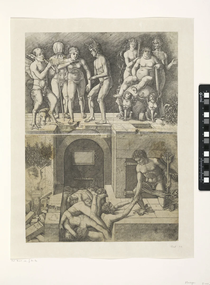 Allegorie op de grip van Onwetendheid op de mensheid en de redding van de mensheid by Unknown, print, 1441-1506