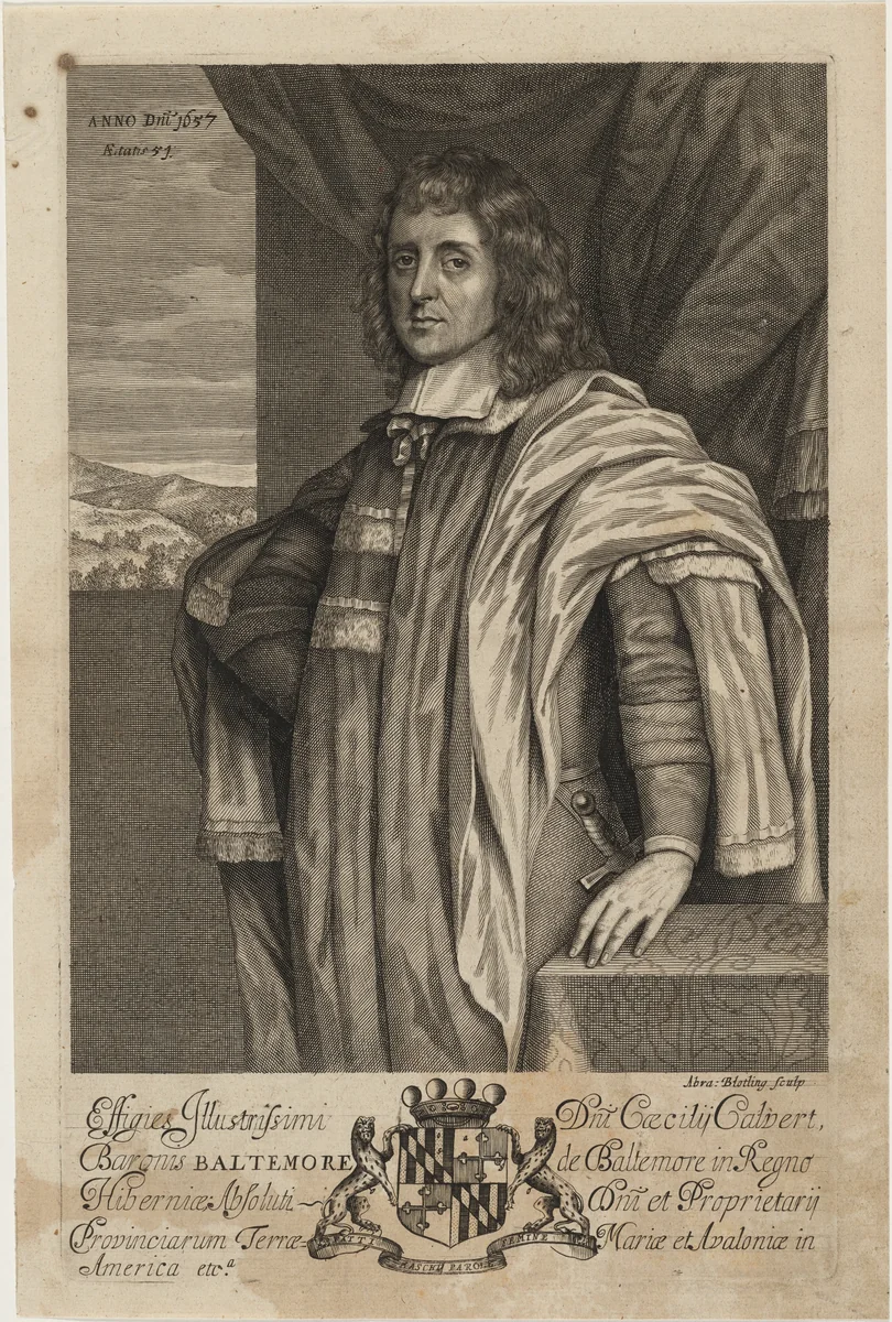 George Calvert, Lord Baltimore by Abraham Blooteling, print, 1657
