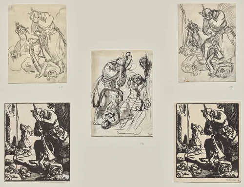 Soldat allemand by Auguste Louis Lepère, drawing, 1914