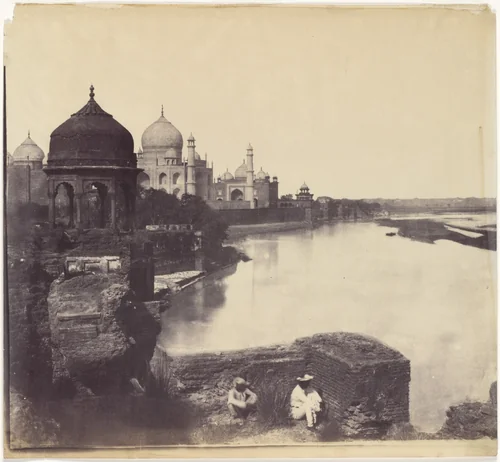 [The Taj Mahal from the Banks of the Yamuna River] by John Murray, photograph, 1858-1862