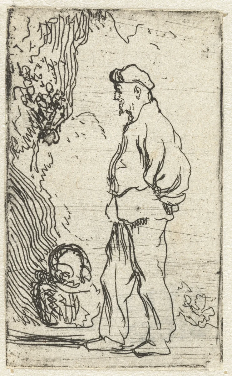 Staande boer by Jan Lievens, print, 1625-1674