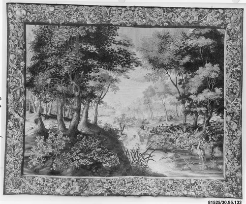 Landscape with Birds by Daniel Abbeloos, textile, 1665-1685