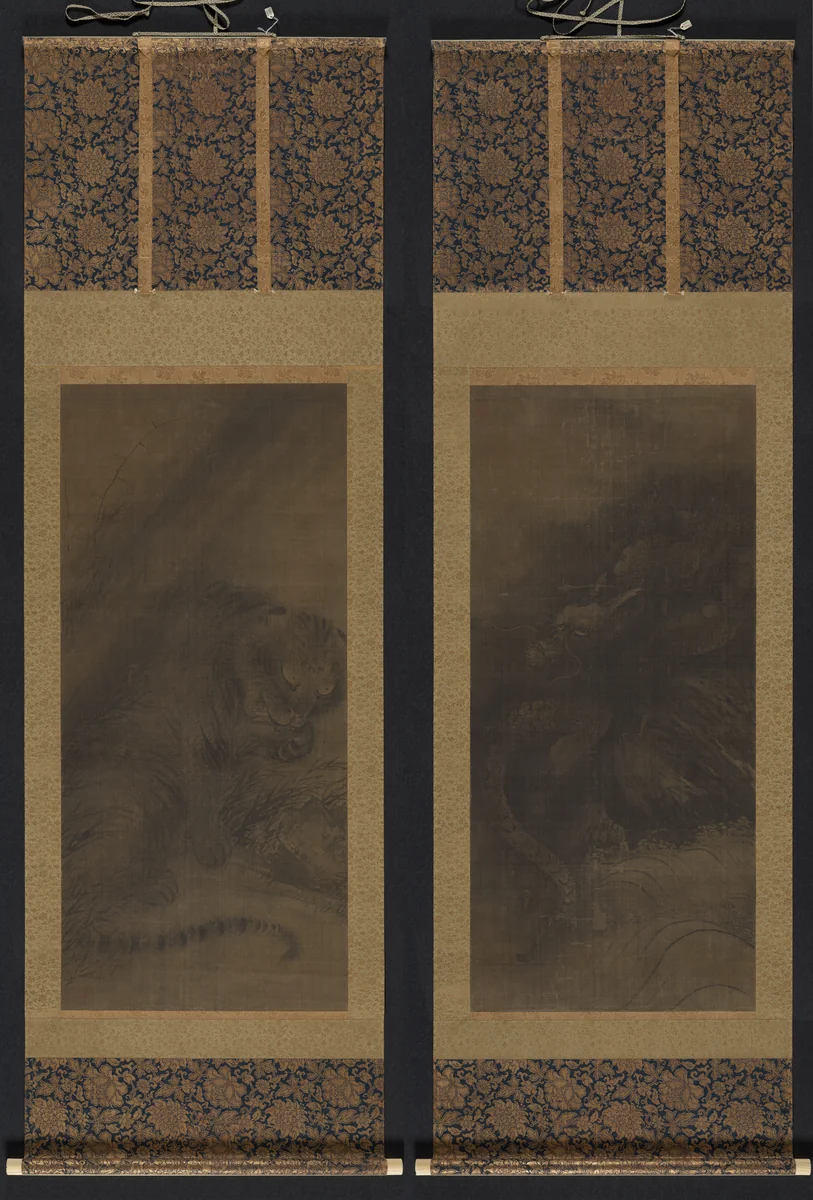 Dragon; Tiger by Fachang Muqi, painting, 1250-1275