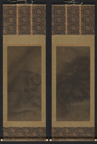 Dragon; Tiger by Fachang Muqi, painting, 1250-1275
