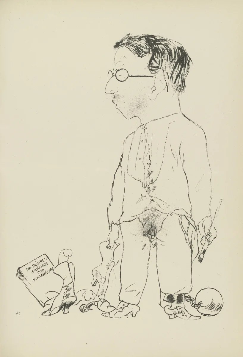 Rudi S. (plate, folio 52) from Ecce Homo by George Grosz, illustrated book, 1922