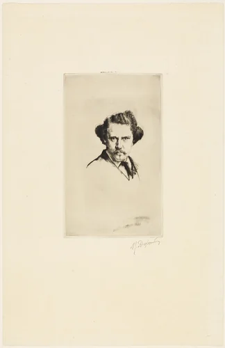 Portrait of Alfred Cadart by Marcellin Gilbert Desboutin, print, 1875