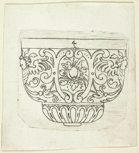 Plate 4, from XX Stuck zum (ornamental designs for goblets and beakers) by Master A.P. German, print, 1601
