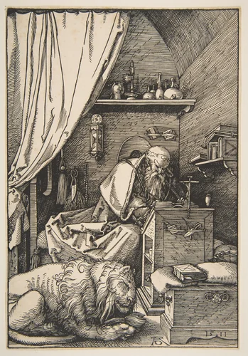 Saint Jerome in His Study by Albrecht Dürer, print, 1511