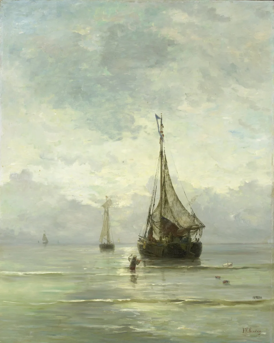 Kalme zee by Hendrik Willem Mesdag, painting, 1860-1900
