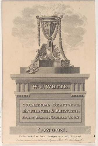 Trade Card for W. J. White, Commercial Draftsman, Engraver & Printer by anonymous, print, 1800-1900