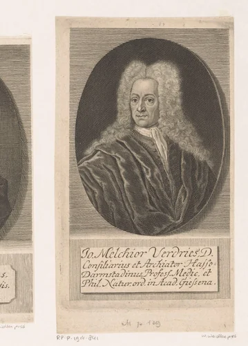 Portret van Johann Melchior Verdries by Martin Bernigeroth, print, 1731